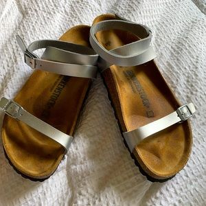 Size 38/7.5 Silver Birkenstock